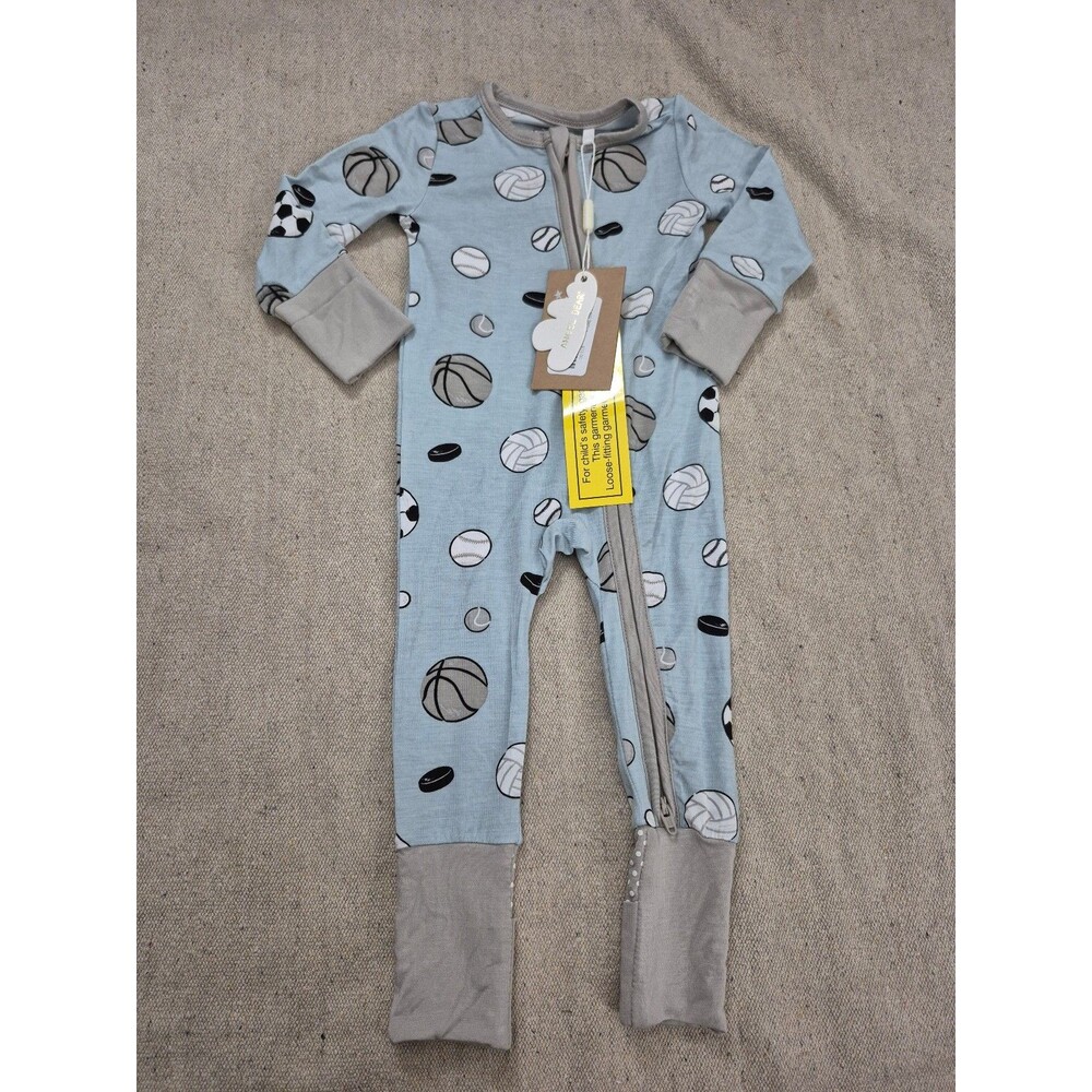 Angel dear zipper footie sports ball blue size 0-3 nwt
